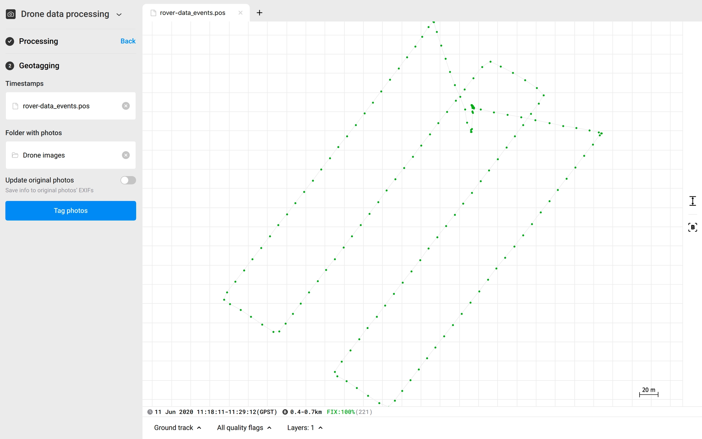 Selezione delle immagini scattate con il drone