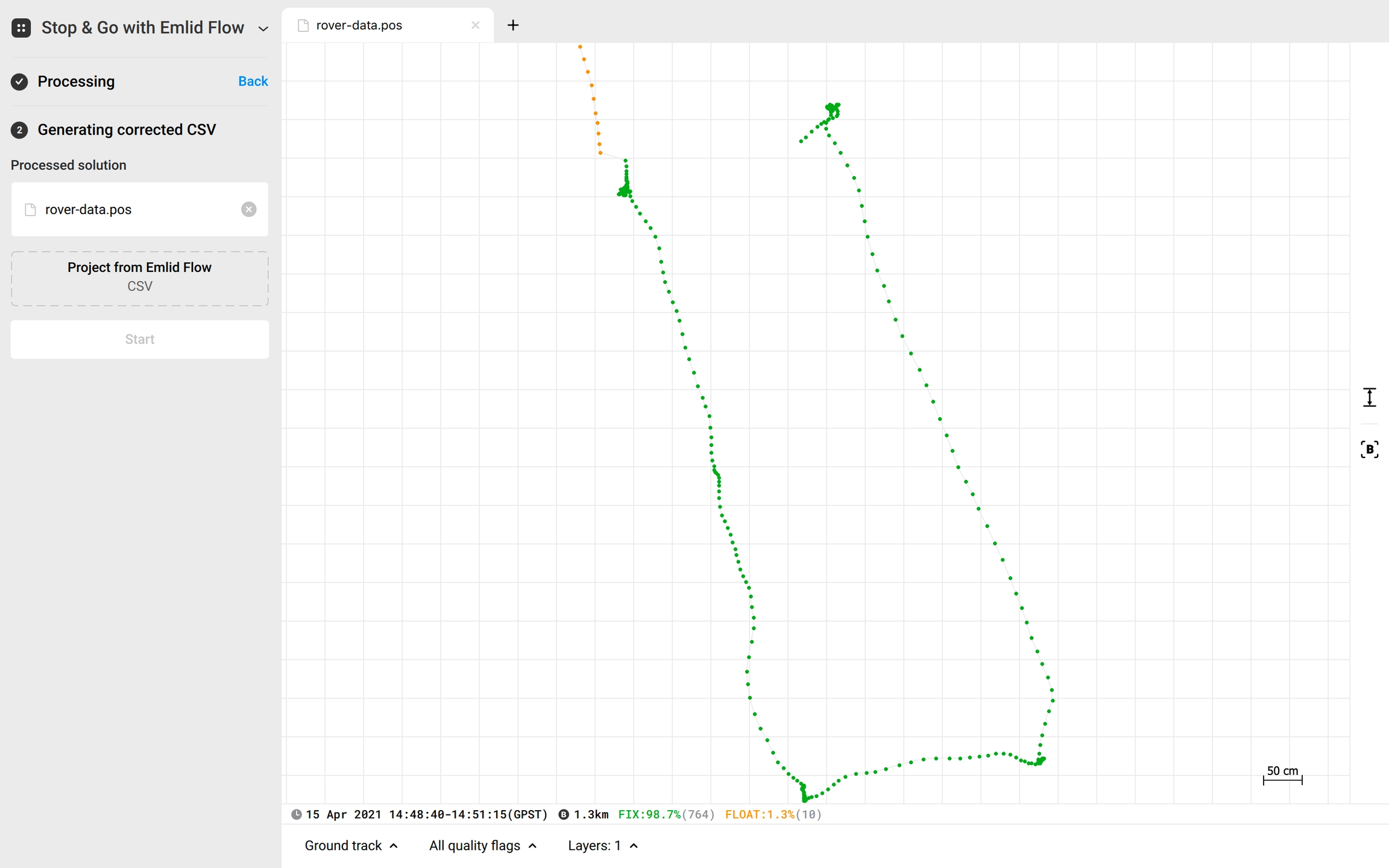 Elaborazione dei dati e visualizzazione del risultato su griglia