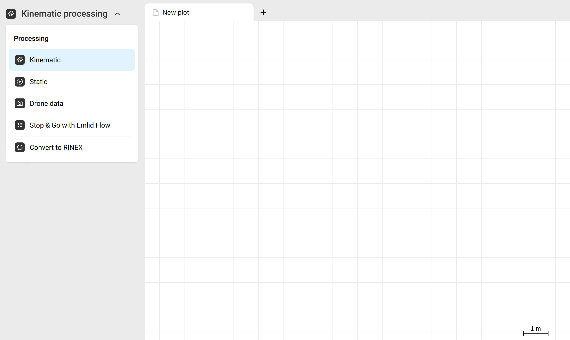 Selezione del workflow in Emlid Studio
