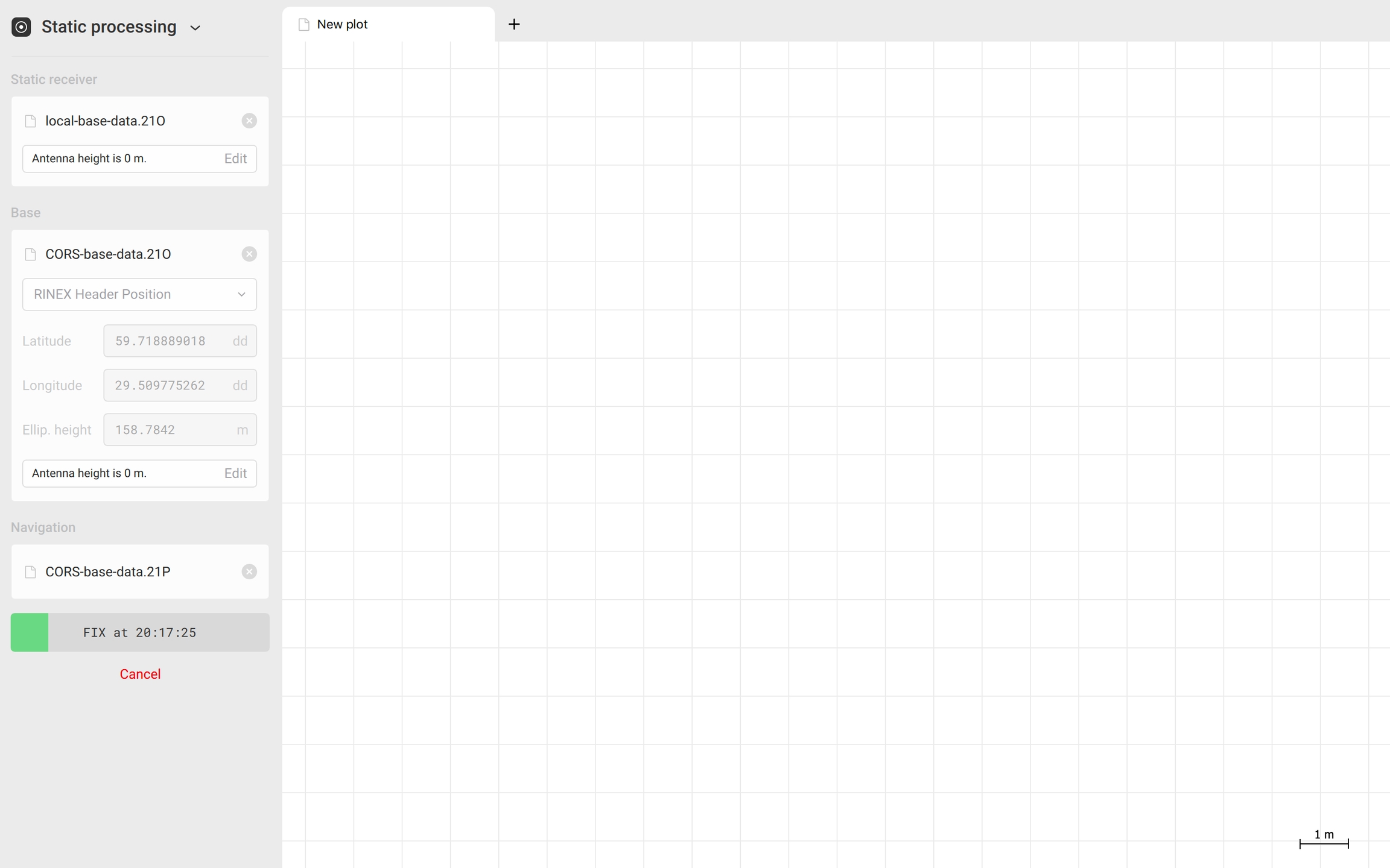 Processamento dei dati della Base fissa in Emlid Studio