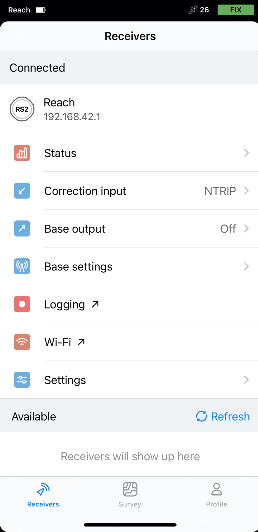 Connessione al GNSS Reach tramite Emlid Flow