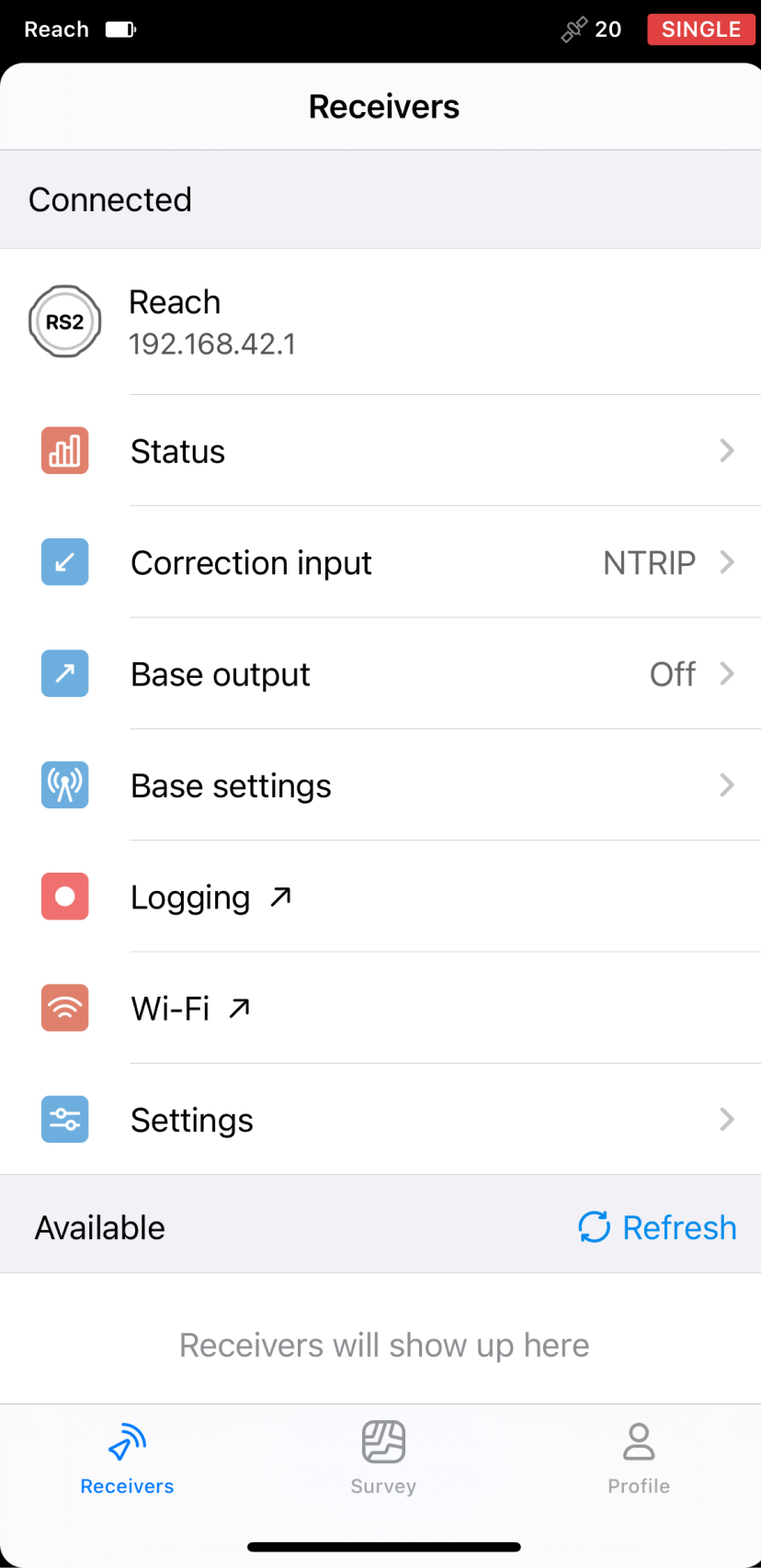 Connessione GNSS Emlid tramite l'app Emlid Flow
