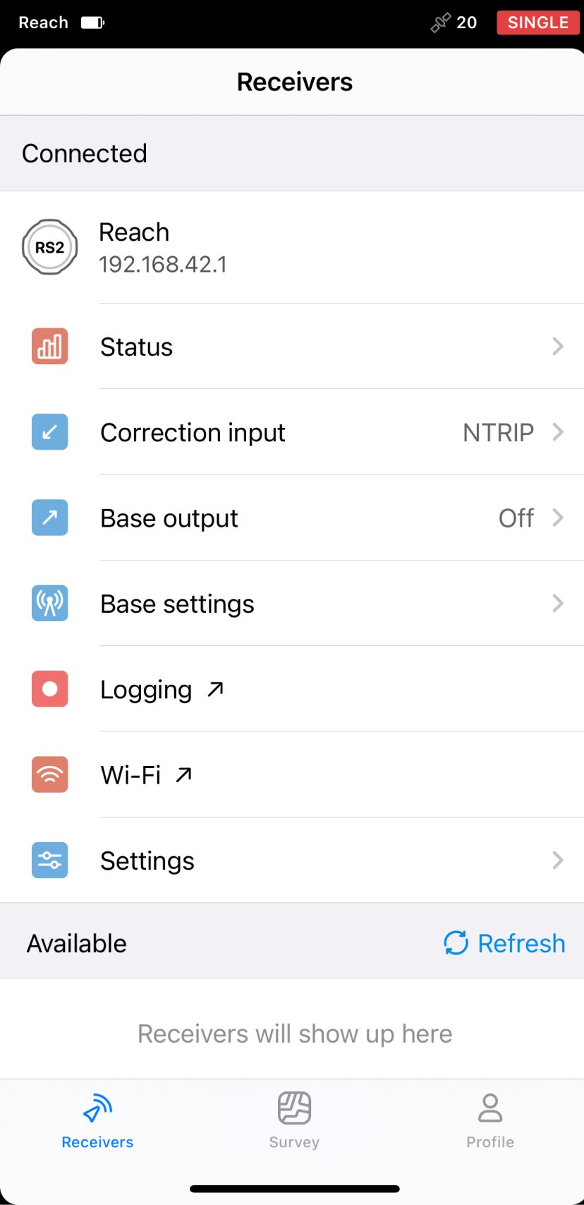 Connessione GNSS Emlid tramite l'app Emlid Flow
