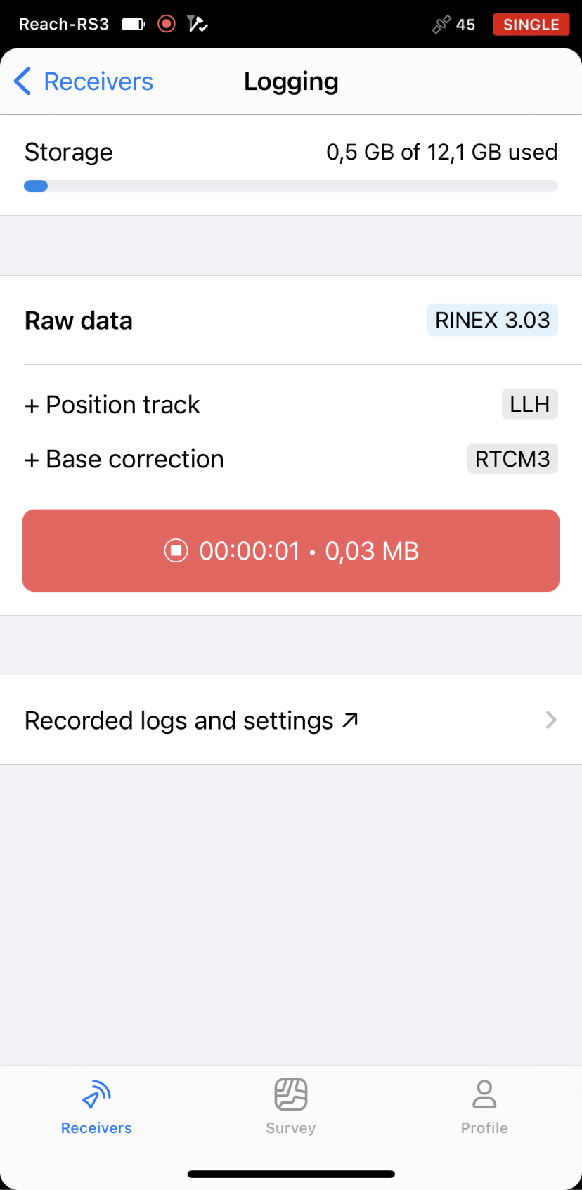 Inizio della registrazione dei log