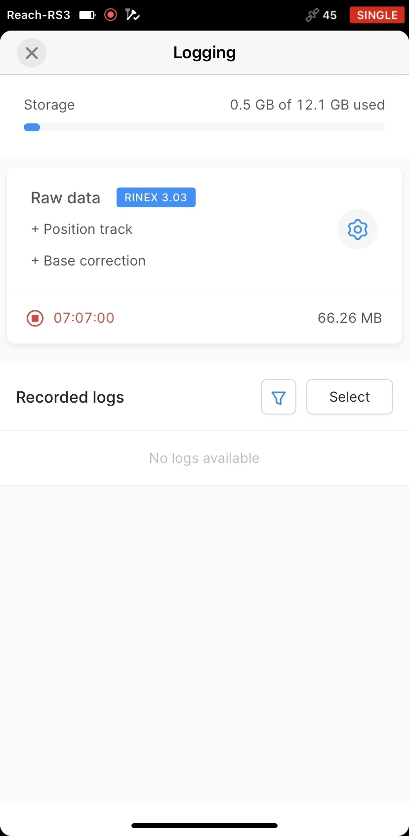 Elaborazione dati log in Emlid Flow