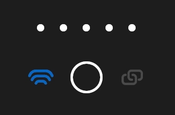 LED di rete blu fisso - Reach è connesso al tuo hotspot mobile