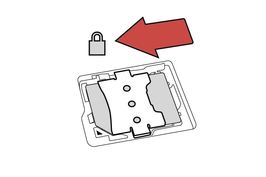 Chiude lo slot di metallo dopo aver inserito la scheda SIM