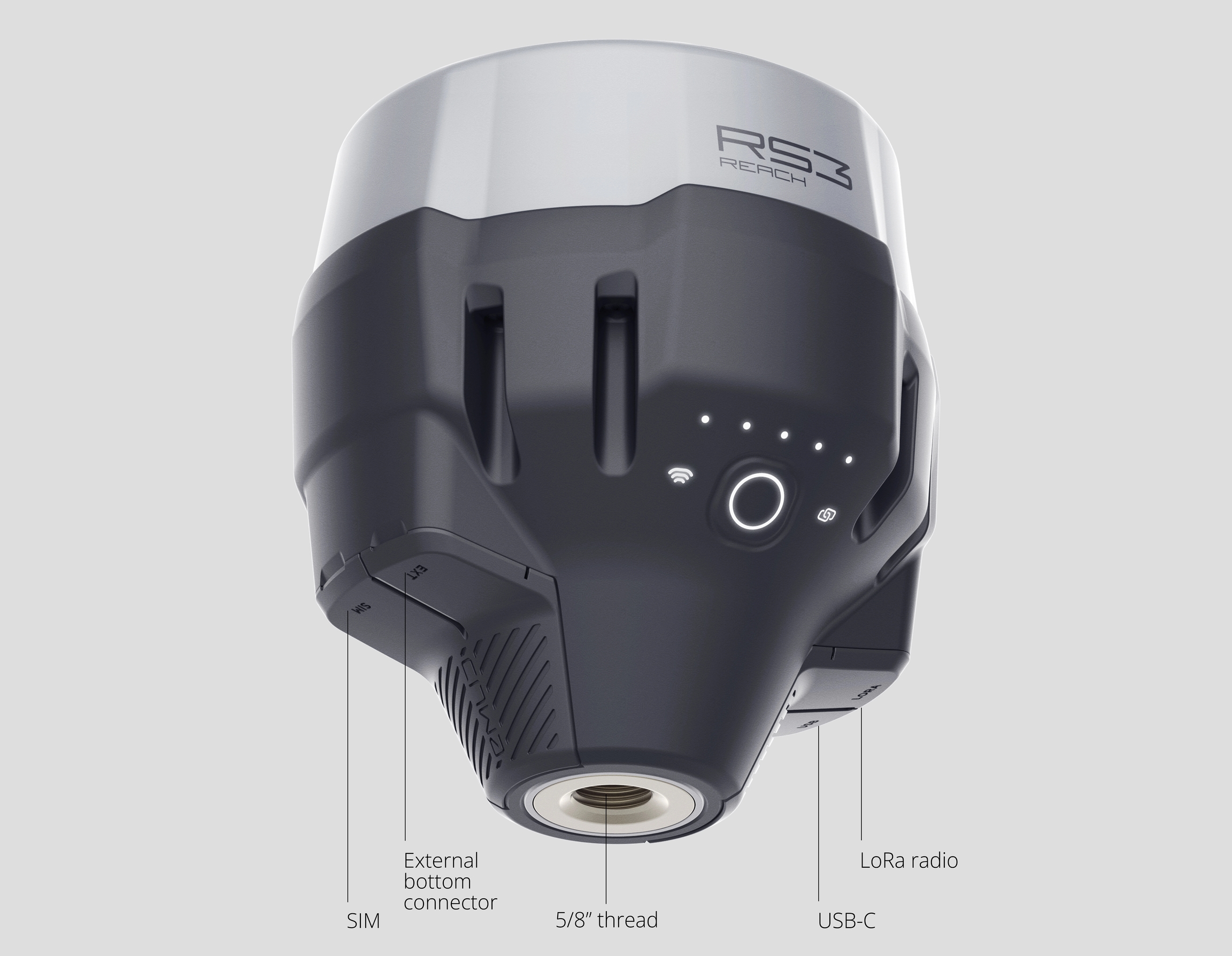 Parte inferiore dell'antenna GNSS Reah RS3