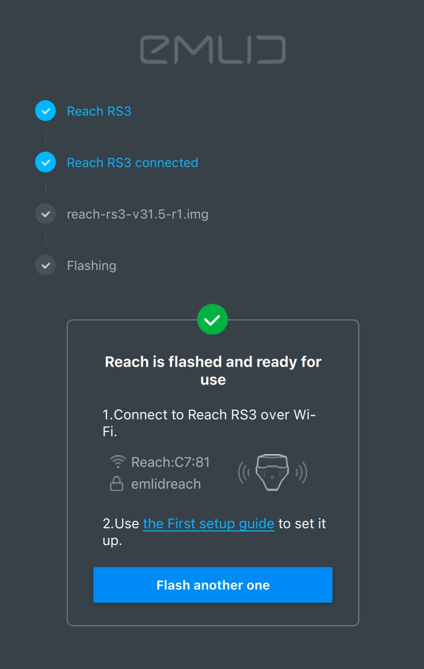 Processo di Flashing concluso