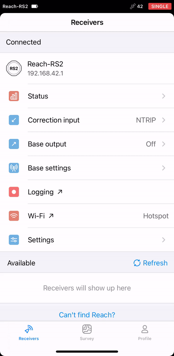 Download del report si sistema di Emlid Reach RS3