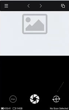 Fase di scansione in iGUIDEL'app Survey quando si è in fase di scansione